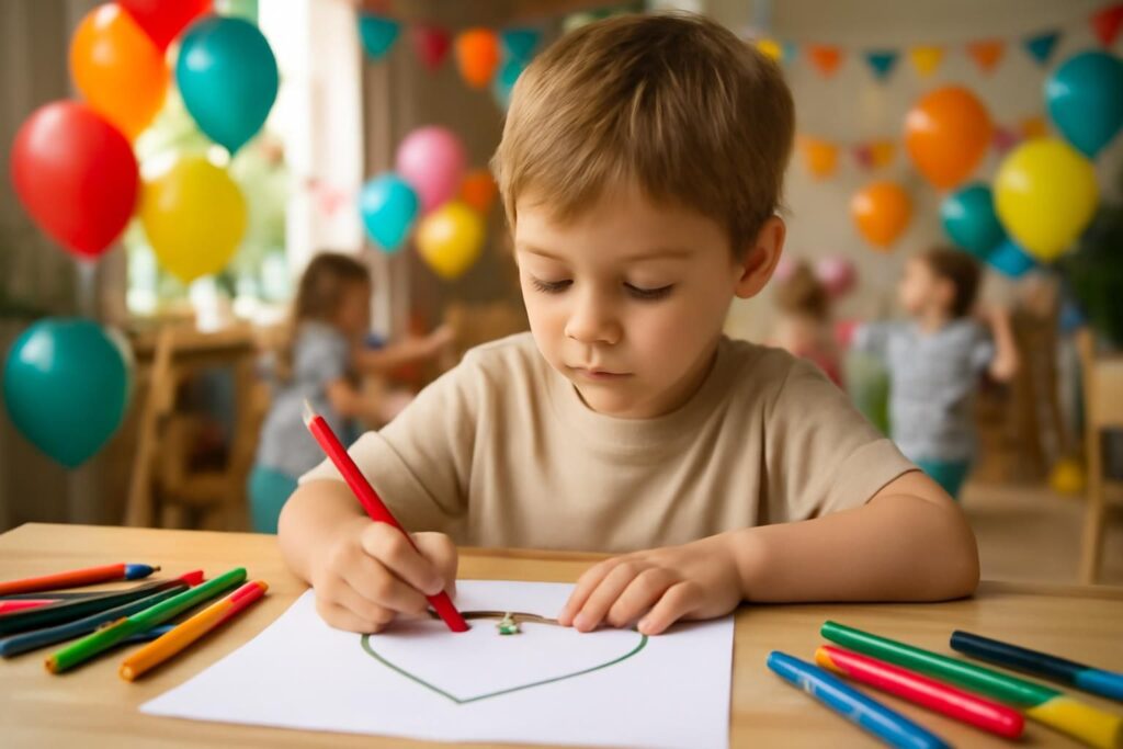 découvrez une activité créative et apaisante avec notre coeur à colorier, idéale pour calmer et divertir les enfants lors des fêtes.