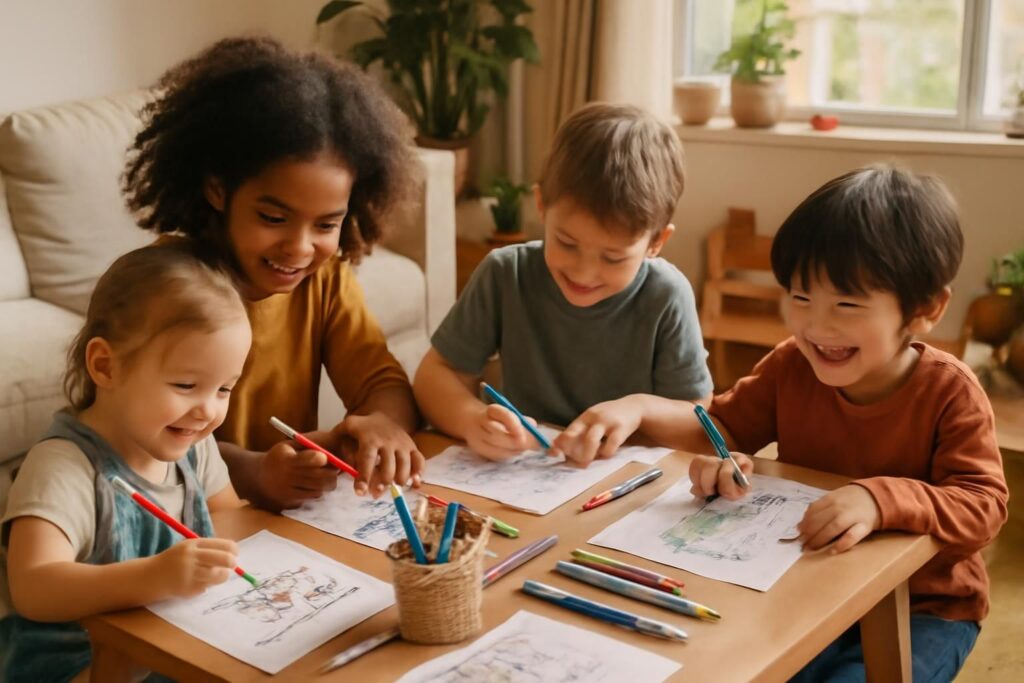 découvrez des idées créatives et amusantes pour occuper vos enfants à la maison avec notre collection de coloriages sur le thème de la maison.