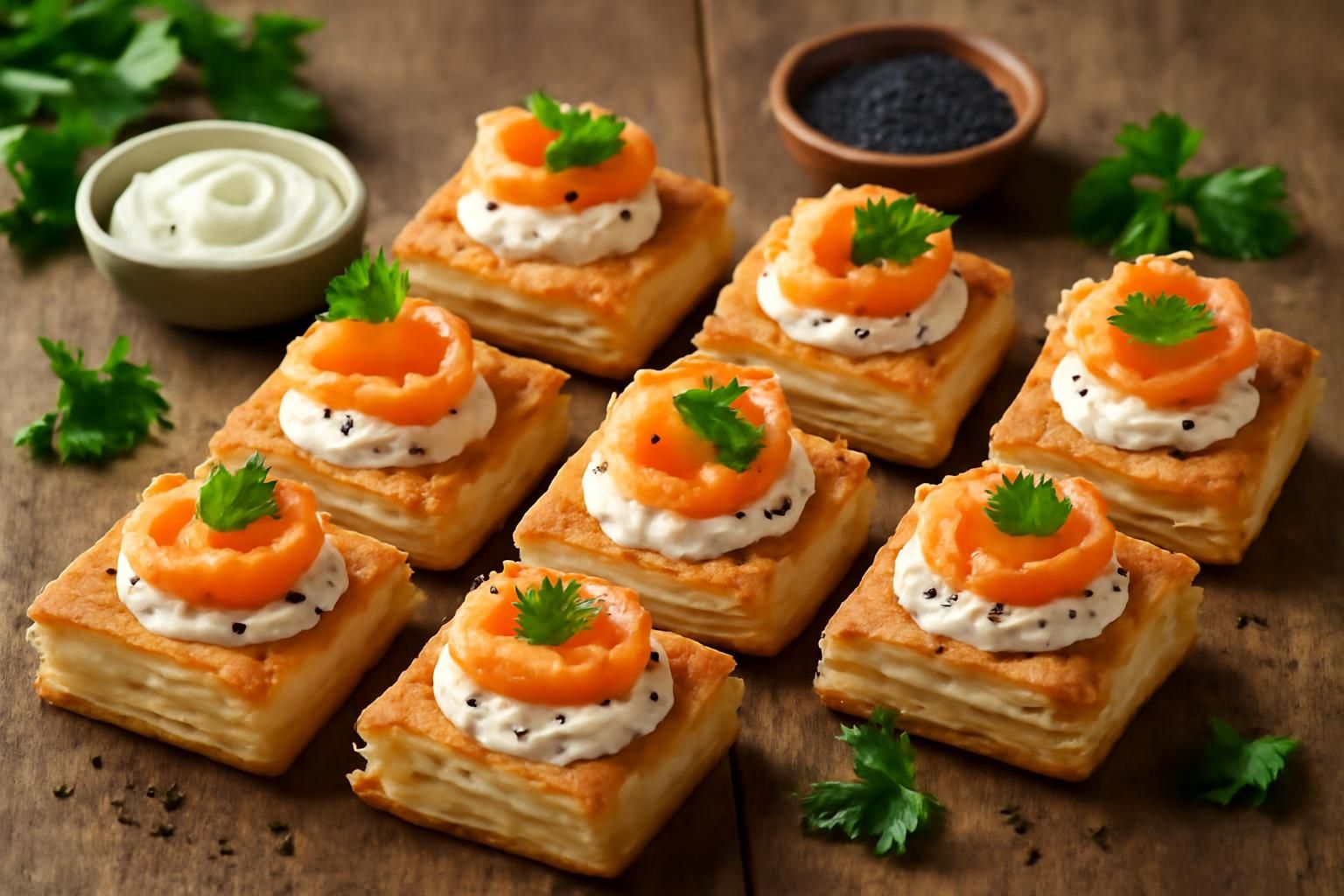 découvrez notre recette facile et rapide de feuilleté saumon apéro, l'incontournable bouchée festive à partager entre amis pour des moments gourmands et conviviaux.