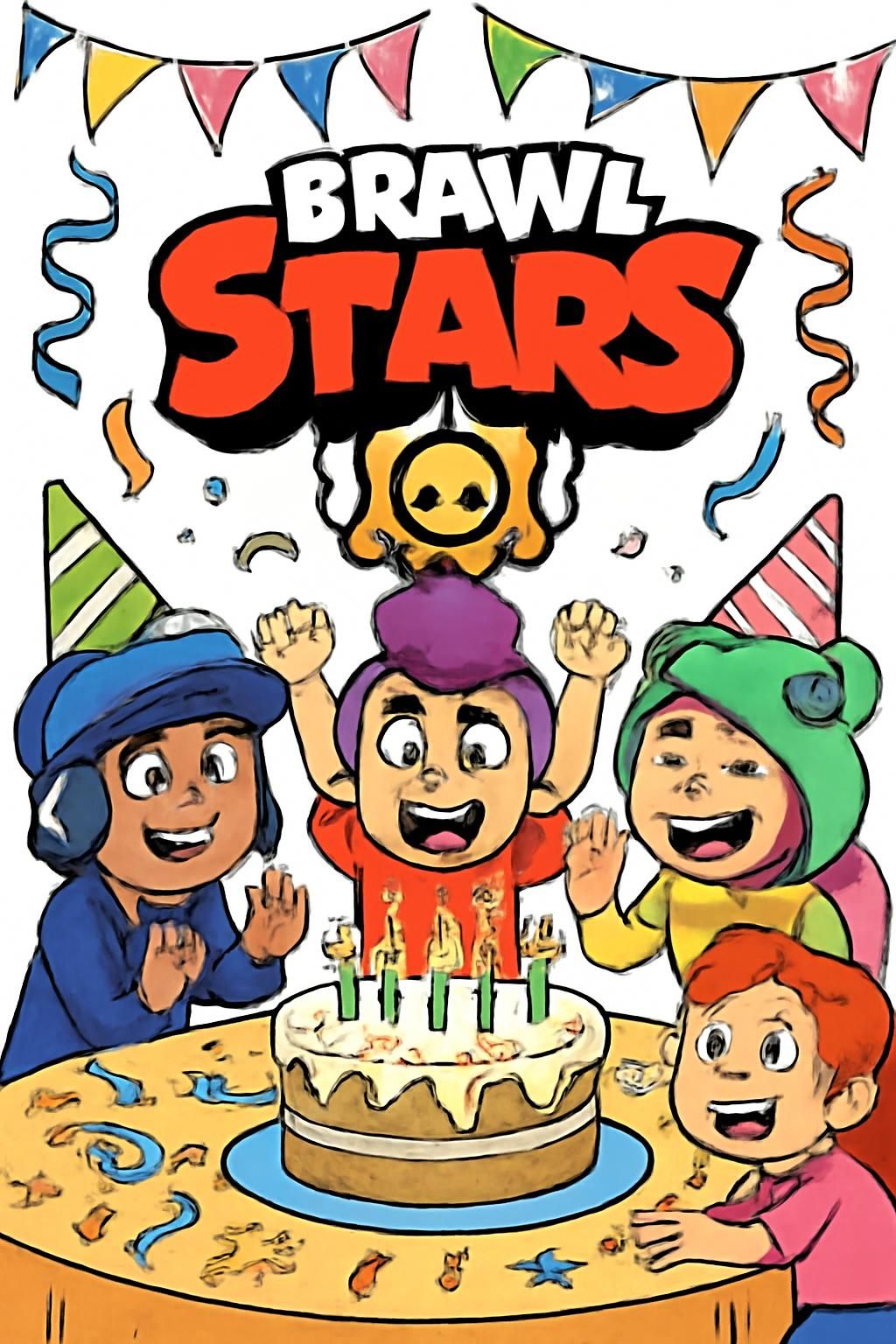 découvrez des dessins à imprimer brawl stars originaux pour animer l'anniversaire de votre enfant avec créativité et fun.