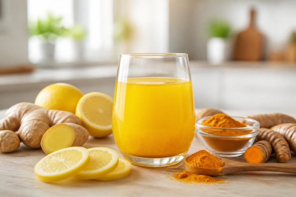 découvrez notre boisson détox au gingembre, citron et curcuma, idéale pour purifier votre corps naturellement et retrouver énergie et bien-être.