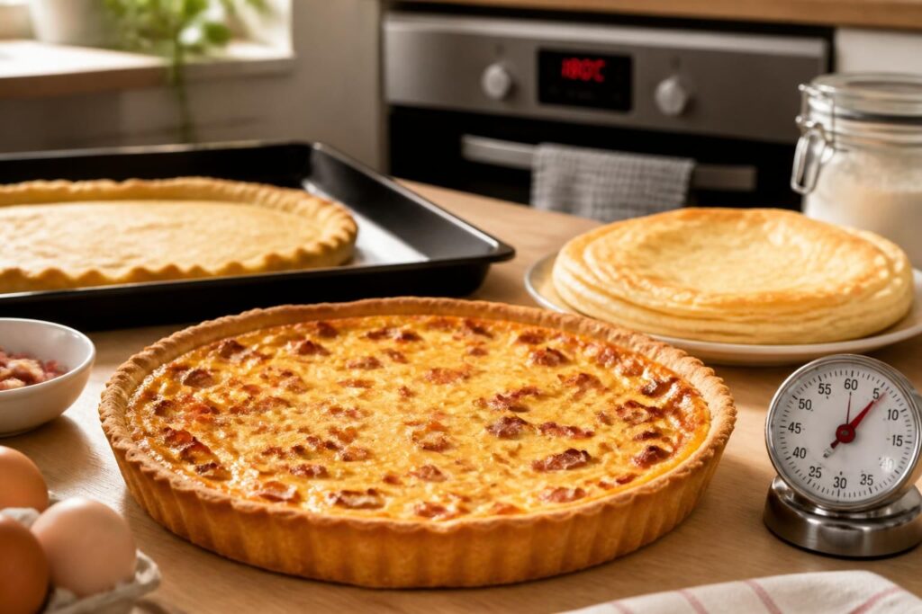découvrez les temps de cuisson idéaux pour la quiche lorraine selon votre type de four et la pâte utilisée, avec des astuces pour réussir une quiche parfaite à chaque fois.
