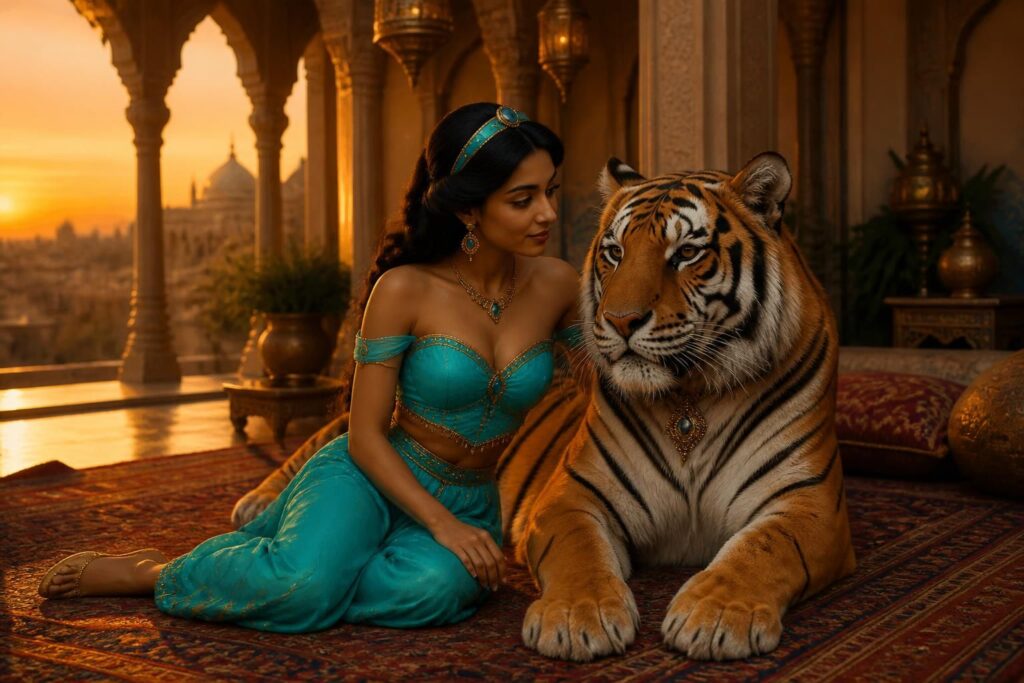 découvrez l'histoire et la création de tigre jasmine dans aladdin, le fidèle et emblématique compagnon de la princesse jasmine.