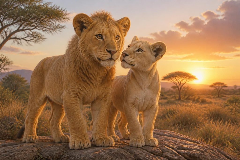 téléchargez et imprimez des coloriages du roi lion avec simba, nala et d'autres personnages en version couleur pour des heures de divertissement créatif.