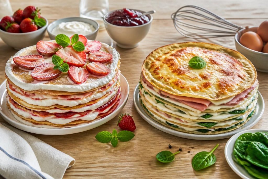 découvrez notre recette de mille crêpes, sucrée et salée, parfaite pour satisfaire toutes vos envies gourmandes, facile à préparer et délicieuse à déguster.