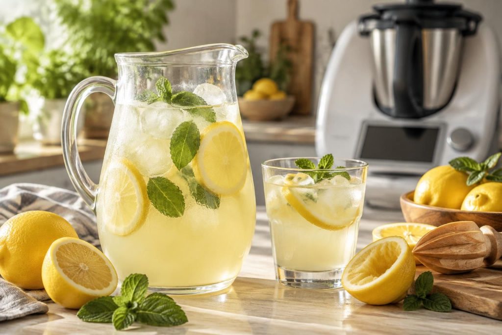 préparez une citronnade maison sans sucre au thermomix : des recettes simples, fraîches et healthy pour vous désaltérer naturellement.